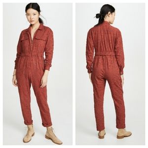 NWOT Free People Terracotta Set the Tone Eyelet Jumpsuit